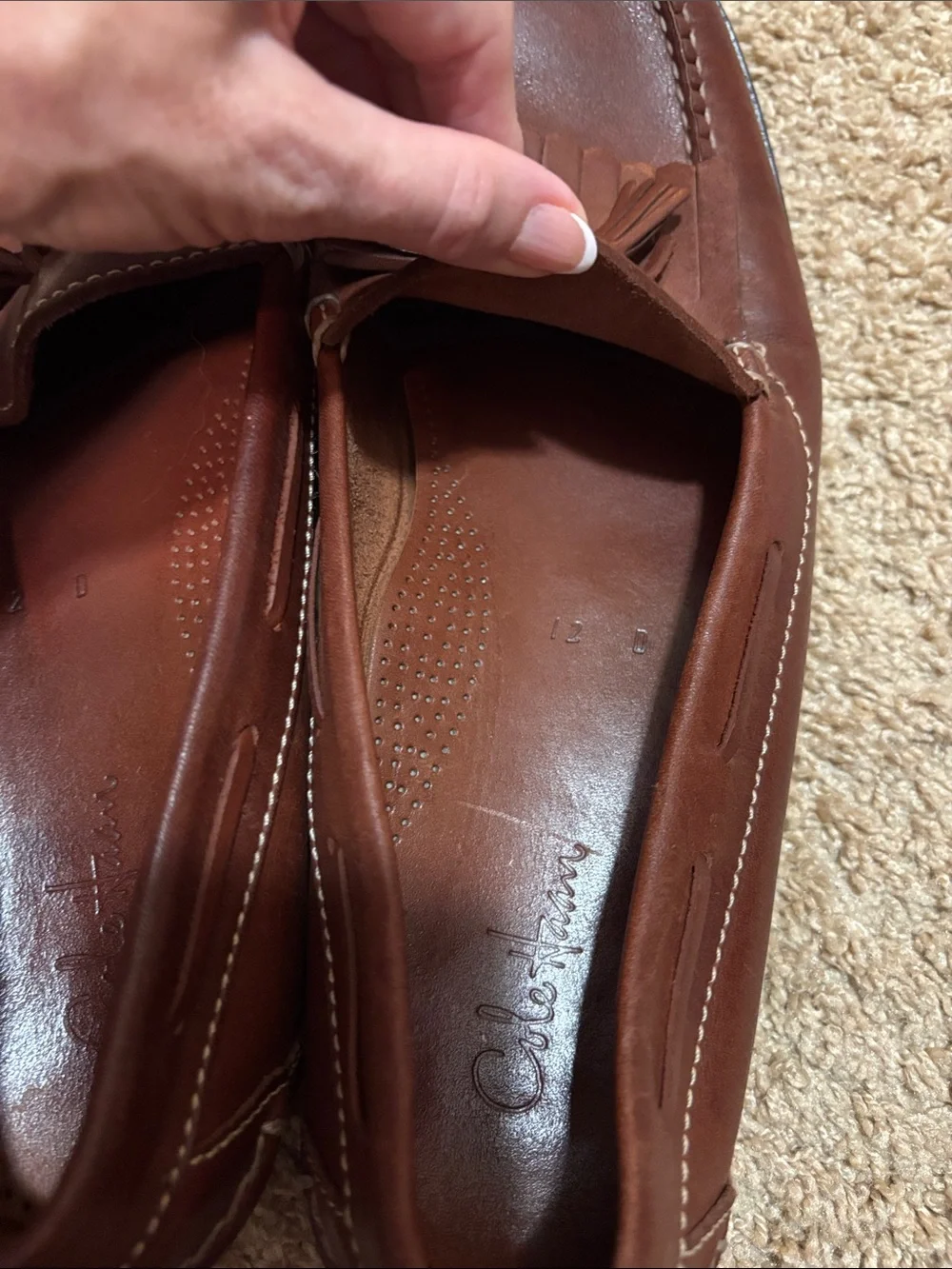 Cole Haan Brown Leather Tassel Kiltie Loafers
